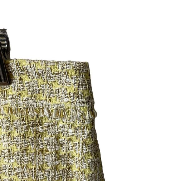 Ann Taylor Tweed Yellow Gray Houndstooth Pattern Skirt Size 12P NWT - Picture 2 of 8